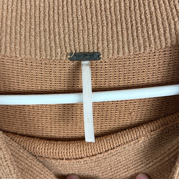 Free People Taupe Ottoman Slouchy Tunic‎ Sweater Dress Size Large Knit Bohemian - Picture 4 of 13